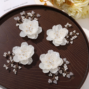 Original antique beautiful imitation pearl tree branch camellia diy hand made bridesmaid bracelet hairpin hair accessories material wholesale