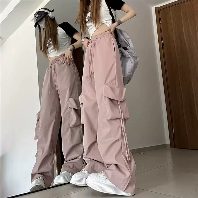 美式复古街头春款速干工装裤男女休闲运动直筒阔腿宽松长裤薄款