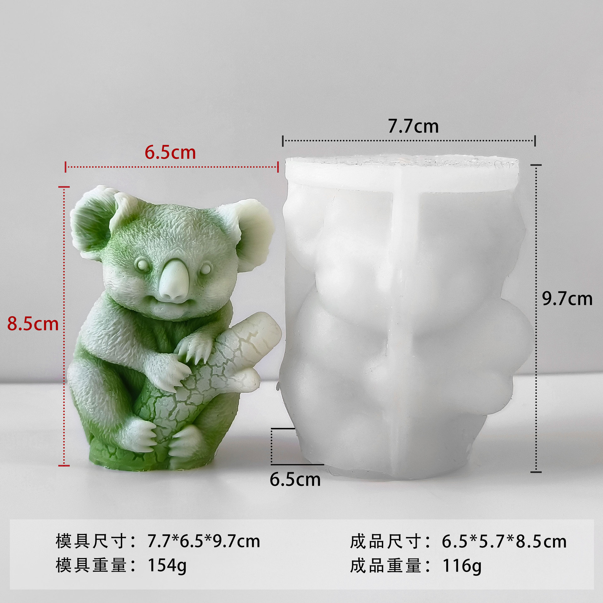 Molde de vela de aromaterapia de pilar redondo koala animal tridimensional ardilla diy yeso adorno abrasivo de silicona