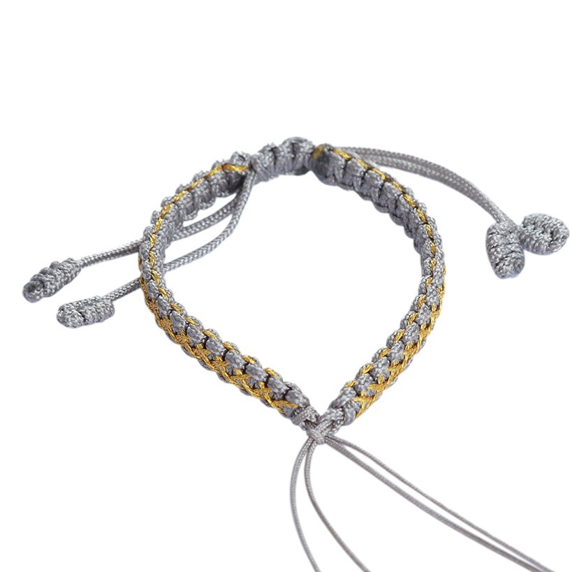 Green Silk Bracelet Semi-Finished Hand-Woven Flat Knot Bracelet Gift for Boyfriend Red Rope Bracelet Couple Token Peace