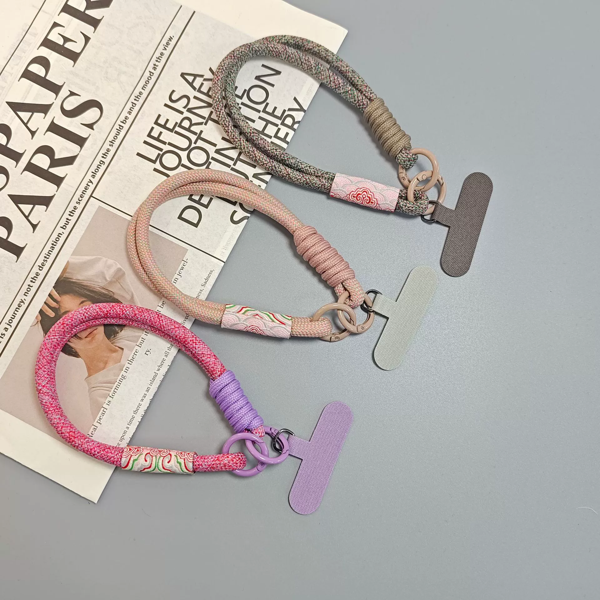 Прилив контраст Rs Тканый ремешок для мобильных телефонов Короткий ремешок для запястья