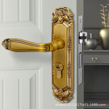 厂家直古铜室内卧室门锁全铜家用实木静音房间中式家通用型门把手