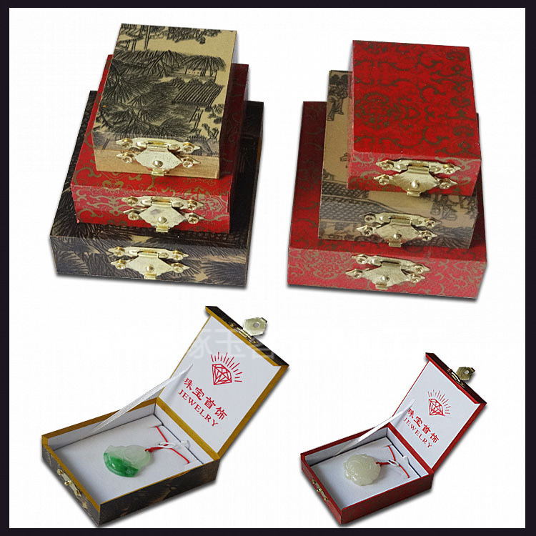 复古仿木质PVC吊坠挂件首饰品盒玉器盒珠宝饰品盒子厂家批发