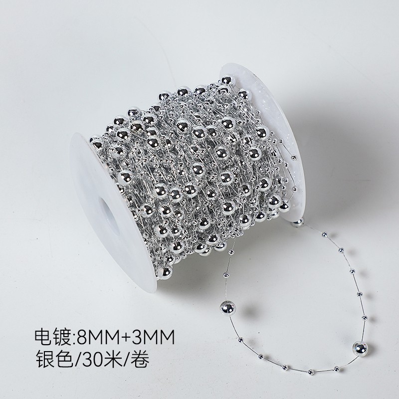 Navidad de siete colores cordier cadena de perlas cadena de perlas accesorios flores decorativas paquete de flores joyas DIY