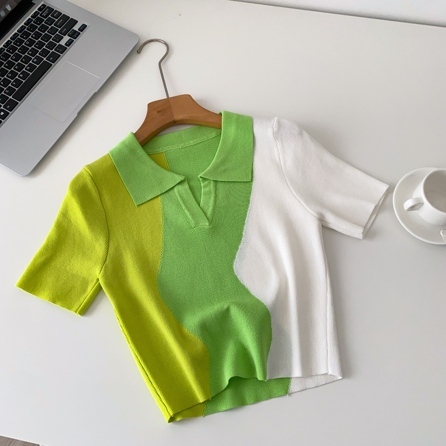 Chic Retro Polo Strickoberteil Für Damen - Stylische Bluse_voghion.com