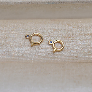 18K gold 5mm 6mm green ring spring buckle necklace buckle bracelet buckle gold buckle bead repair personality 4916