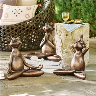 Garden courtyard yoga meditation frog decoration animal resin crafts sculpture home decoration decoration