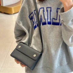 2024新款真皮snap wallet手掌紋小方包簡約通勤單肩斜挎信封包潮