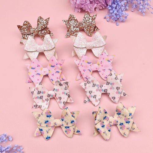 21206 Year of the Ox Windmill Bangs Hair Clip Sequin Gree Sale Cute Hair Clip Baby Glitter Bow Hair Clip
