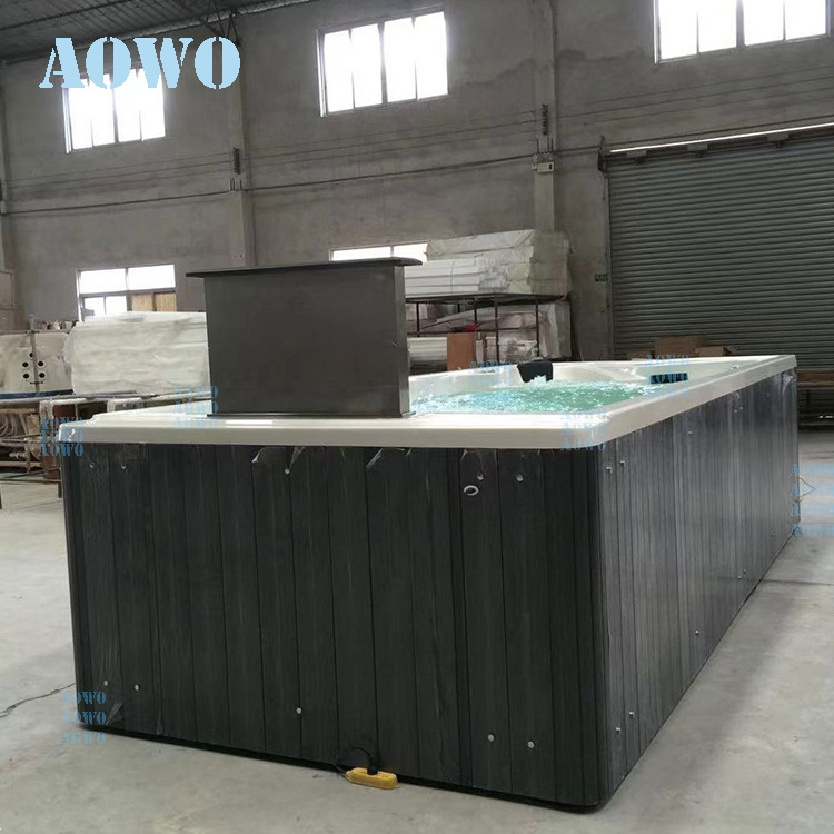 Piscina de spa piscina ilimitada piscina de masaje giratoria boquilla de surf con incrustaciones piscina de acrílico