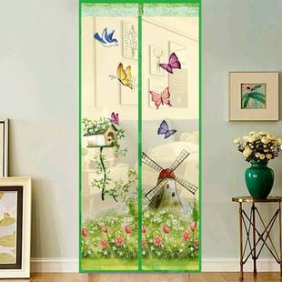 Summer New Spot Quick Delivery Anti-Mosquito Door Curtain Magnetic Screen Door Screen Window Printed Door Curtain Export Screen Door Curtain