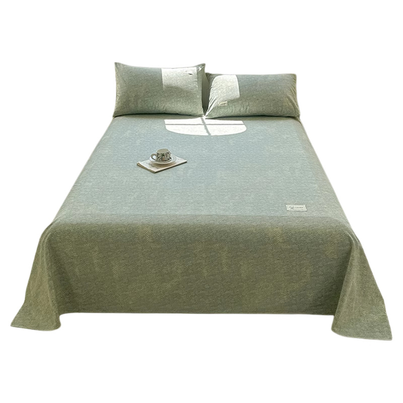 Verano 100 sábanas de tela gruesa vieja de algodón de una sola pieza de algodón algodón lino dormitorio estera edredón funda de almohada simple juego de tres piezas