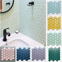 蓝色六角陶瓷马赛克 墨绿色六边形瓷砖卫生间浴室墙砖 家装主材
