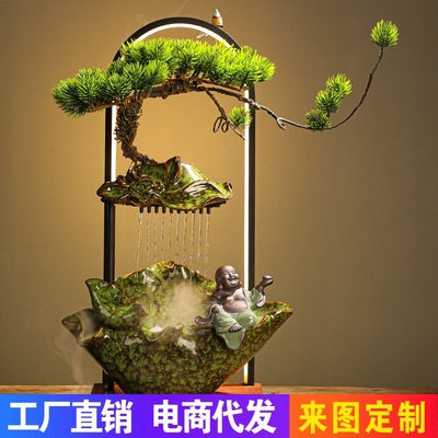 New Chinese style Lucky Flowing water Decoration humidifier a living room Entrance Office decorate Home Furnishing The opening Housewarming gift