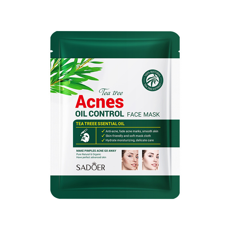 SADOER Tea Tree Oil Control Acne Litteken Studentenhuidverzorging Hydraterend Anti-Acne Sheet Masker_voghion.com