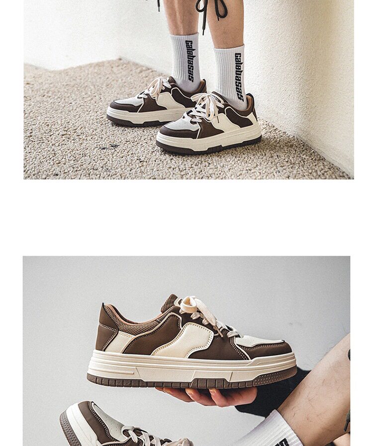 Giày thể thao nam sneaker cổ thấp đế bằng kiểu Mỹ thời trang — K88 m màu nâu, K88 m màu đen chi tiết 17