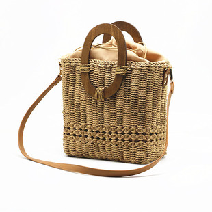 New ladies fashion shoulder portable straw woven paper simple hollow holiday travel Joker factory wholesale
