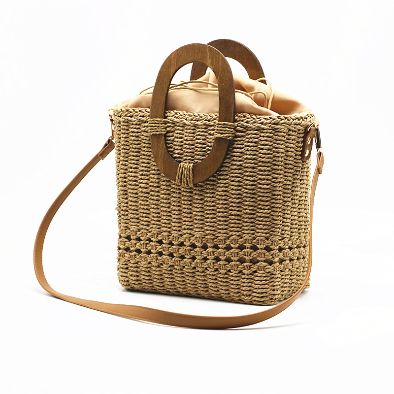 straw universal one-shoulder bag for traveling
