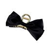 Black hairgrip with bow, elegant crab pin, elite hair accessory, bright catchy style