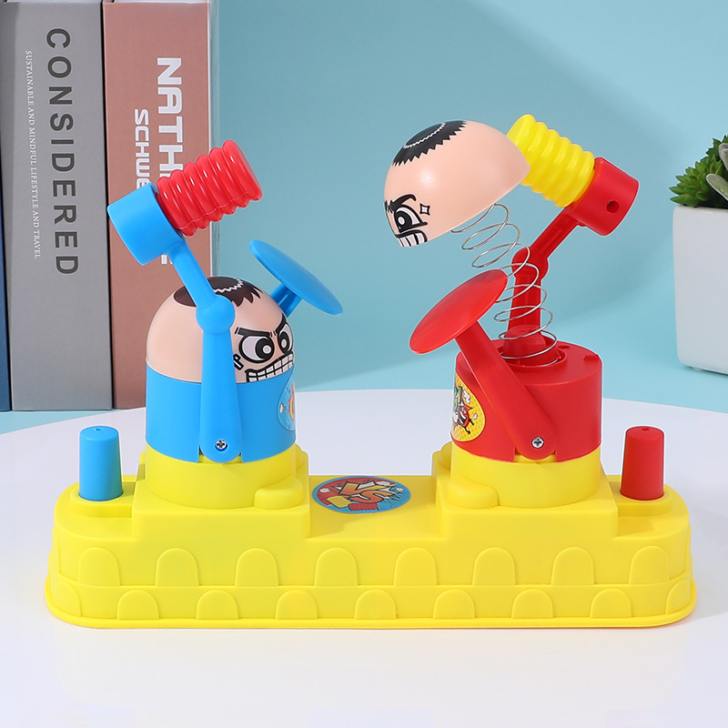 Rojo y azul ataque y defensa doble lucha de máquina juego de lucha entre padres e hijos juguete TikTok lucha cabeza niños pequeños villano lucha