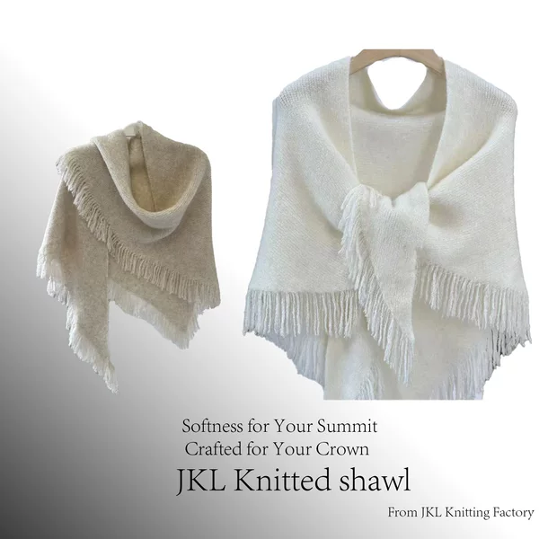 2026 Early Spring High-End Korean Versatile Tassel Thickened Warm Outerwear Triangle Scarf Knitted Wool Scarf Shawl