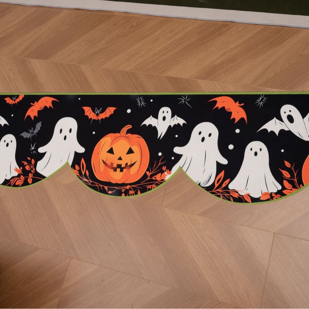 Transfronterizos para Halloween noche fiesta calabaza tabla bandeja hogar chimenea tabla decoración de tela