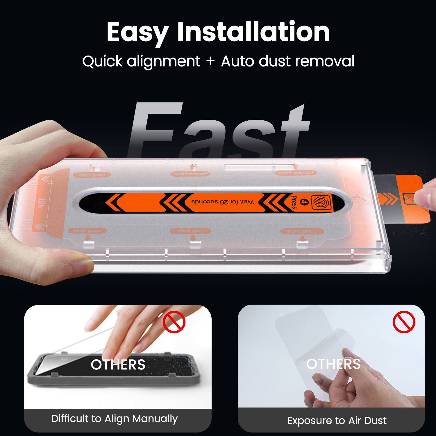 Protector de pantalla de vidrio templado de alta definición para Samsung S25U/S24+/S23/S22+, libre de polvo, resistente a huellas dactilares, recomendado para recompra.