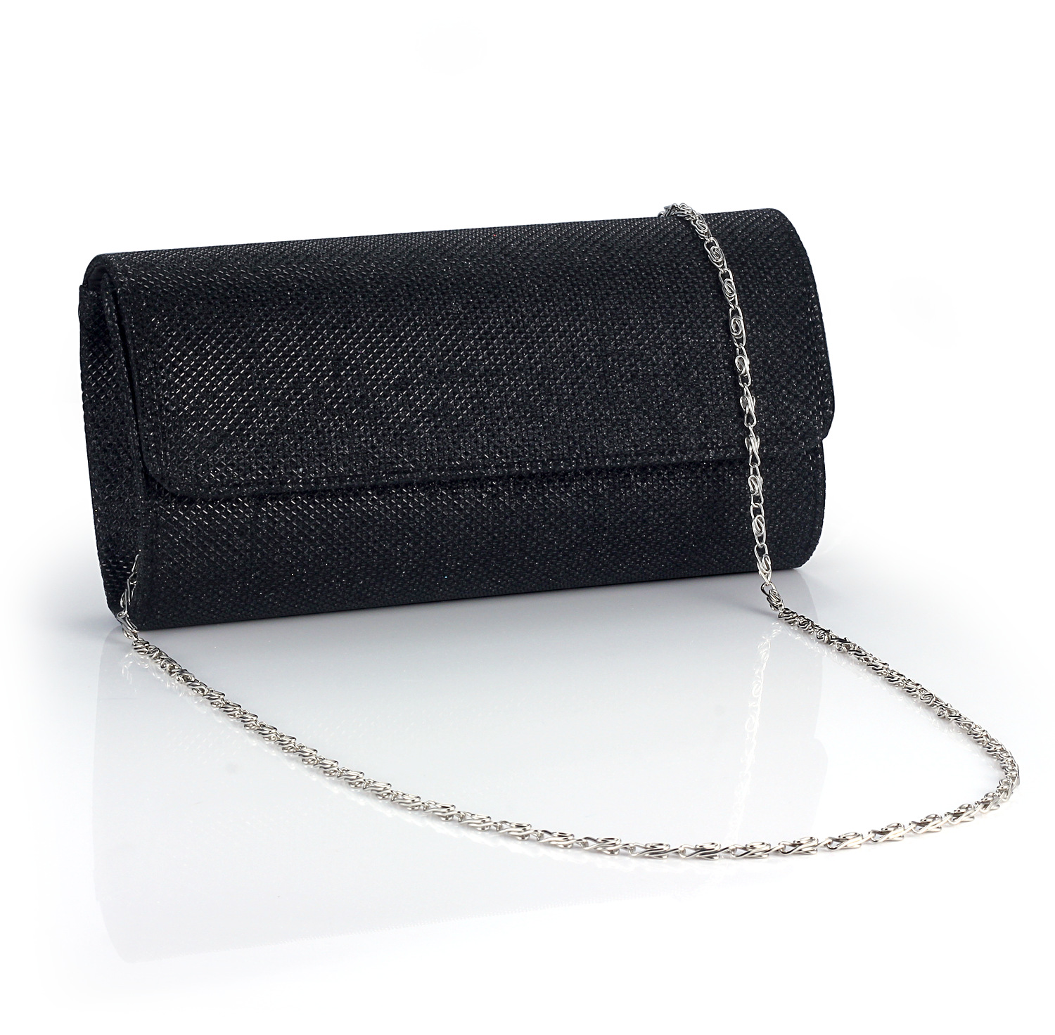 Black Gold Apricot Satin Solid Color Square Evening Bags display picture 5