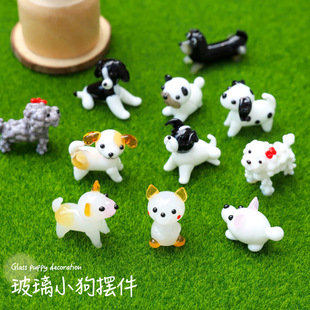Japanese-style Teddy Corgi Chai Dog Pomei Puppy Animal Decorations Creative Cartoon Glass Desktop Glass Ornaments