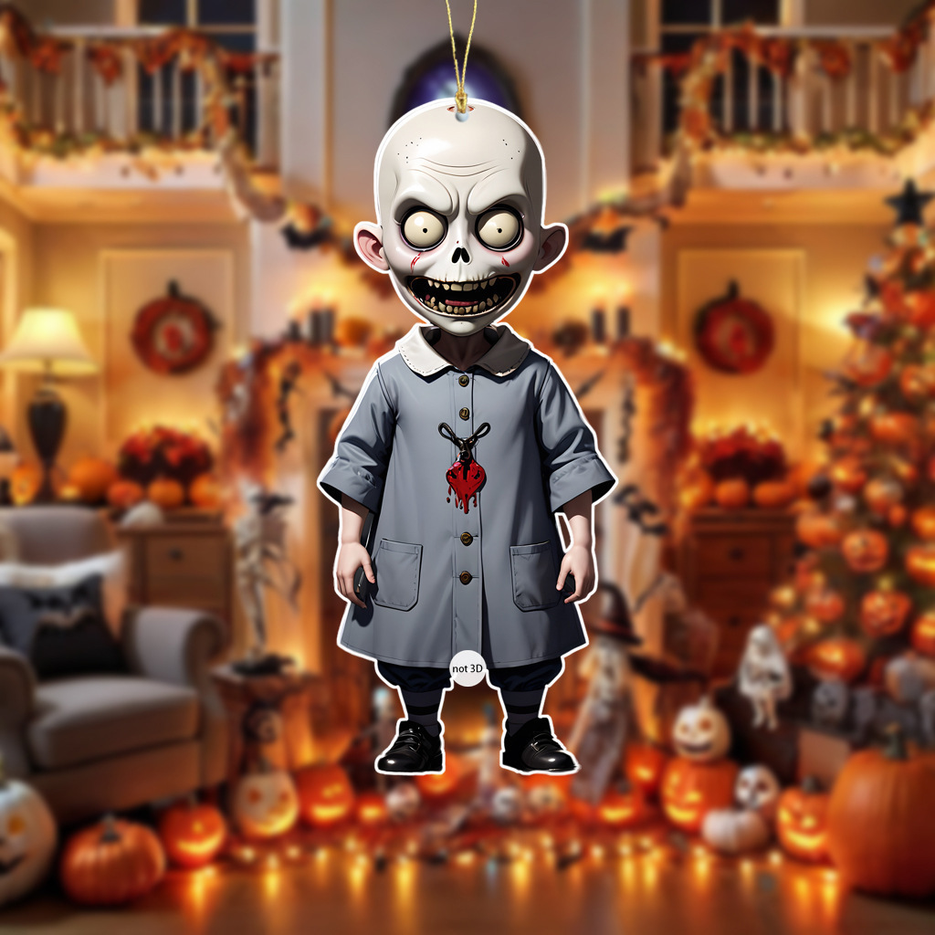 Halloween Noche de Navidad Horror figura plana 2D colgante de calabaza decoración de escena atmósfera de Halloween pequeño colgante