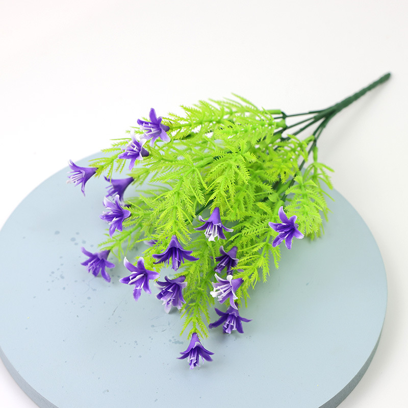 Ramo artificial pequeño lirio artificial flor artificial lirio pequeño mango paquete tela decoración flor arreglo flor suministro directo de fábrica