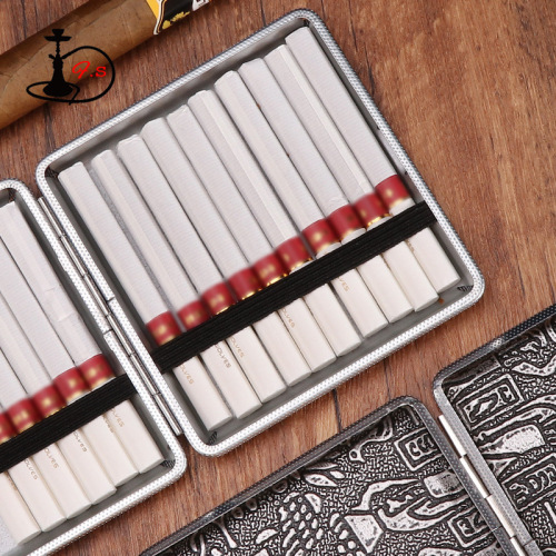 Portable Men's Cigarette Case 20 Pack, Exquisite Leather Cigarette Case, Ultra-Thin Creative Cigarette Case with Personalized Patterns, Wholesale