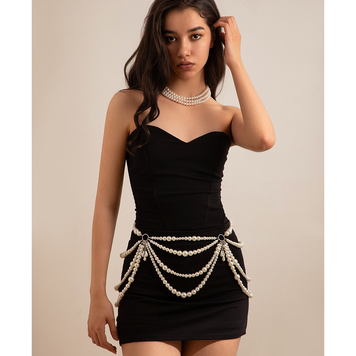 145g Weight Waist Chain Classification 1 Piece Quantity Holiday, Beach Occasion Plastic Material Pearl Pattern Women's Gender Tassel Design Elegant, Sexy Style Elegant Sexy Pearl Plastic Tassel Women's Chain Belts 39