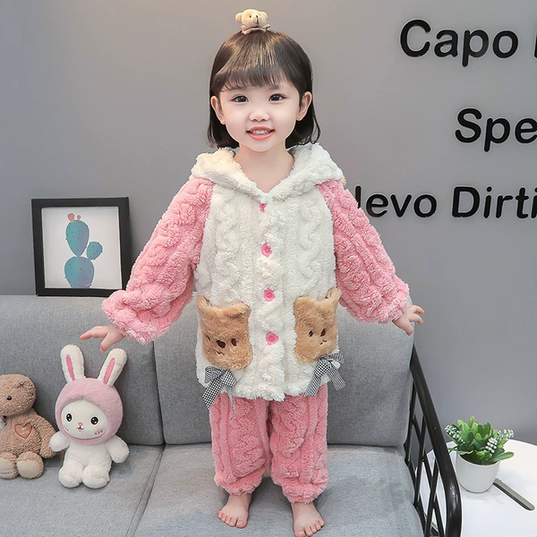 Bow tie, fuchsia set, with little bears