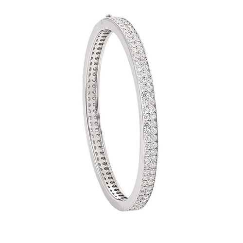 3mm Full Diamond Moissanite Bracelet for Women 925 Pure Silver Simple Luxury Style Elliptical Band Fashionable and Versatile Gift