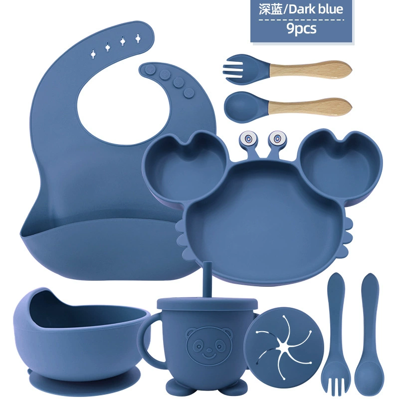 Children's silicone tableware, set, cartoon food silicone, dinner plate