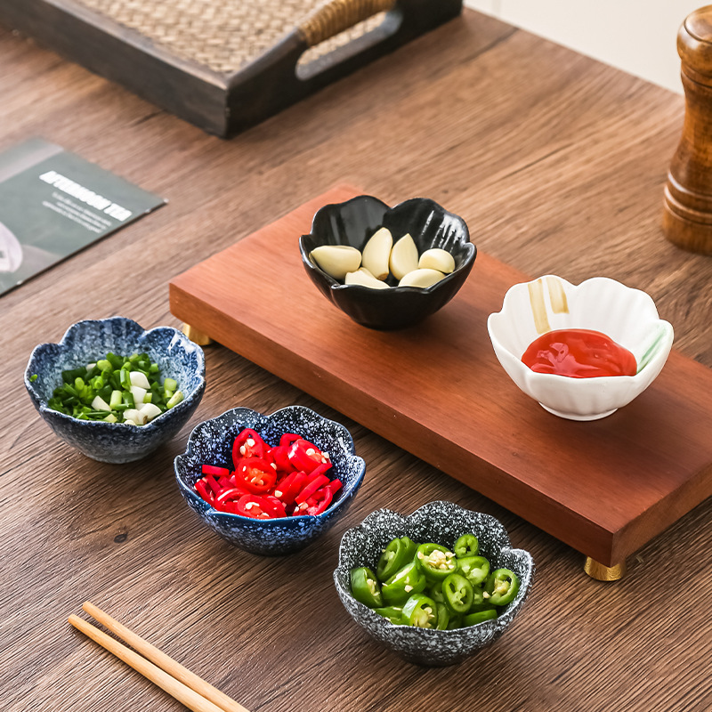 Plato de condimentos caseros de estilo japonés Salsa de salsa de soja y vinagre retro Plato pequeño comercial Bocadillos de frutas secas Plato de bocadillos de té hervido en horno image 3