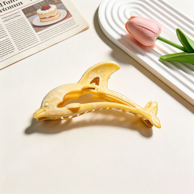 New Macaron-Colored Dolphin Hair Clip with Hollow Design That Doesn'T Damage Hair, Large Shark Clip, Cross-Border Hot-Selling Hair Accessory New Macaron-Colored Dolphin Hair Clip with Hollow Design That Doesn'T Damage Hair, Large Shark Clip, Cross-Border Hot-Selling Hair Accessory