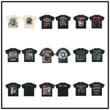 2025夏季新款欧美潮牌男女情侣装大码宽松套头短袖T恤青少年tee