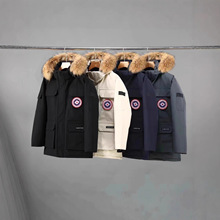 新款极寒户外羽绒服情侣装连帽中长款工装加厚保暖外套防寒派克服