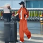 拼色条纹春秋季复古上衣