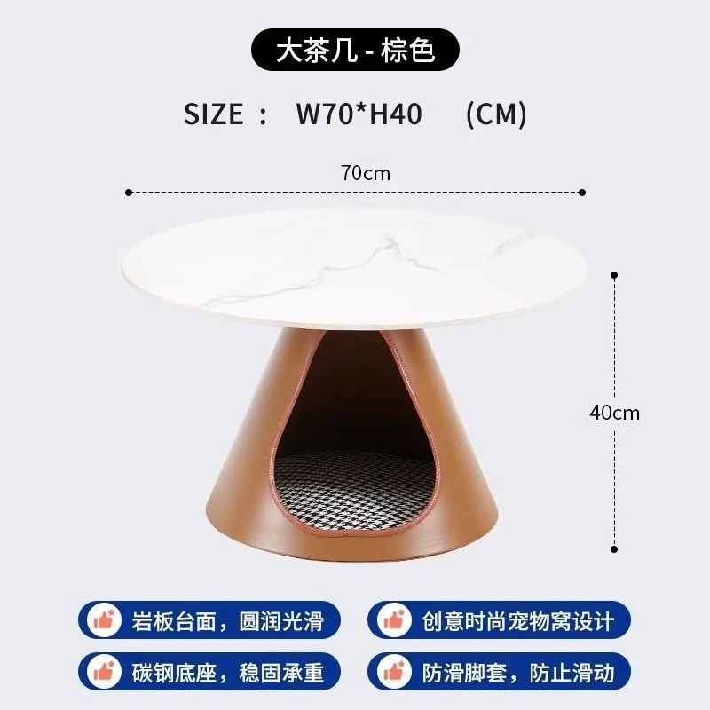 极简茶桌装组合岩板茶机现代简约圆形小户型茶几客厅家用客厅桌|undefined