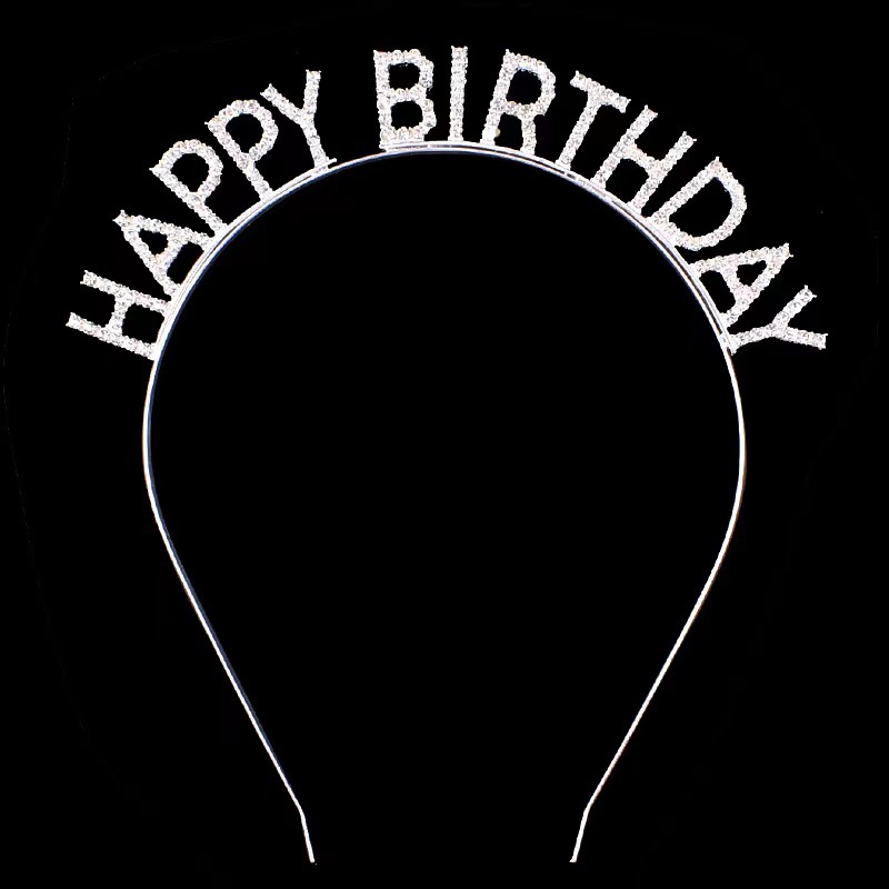 Comercio exterior feliz cumpleaños diadema con incrustaciones de diamantes fiesta de alta gama ambiente de fiesta accesorios fotográficos diadema accesorios para el cabello mujeres al por mayor