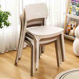 塑料椅子家用餐桌椅简易可叠放饭店靠背椅子简约现代网红凳子餐椅