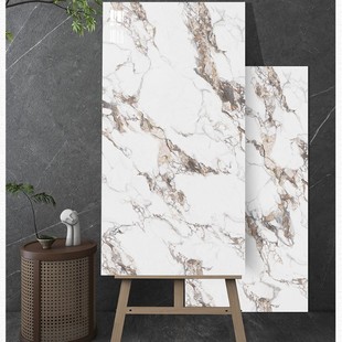 French-Style Large White Glossy 900*1800 Marble Tiles for Hotel Living Room, Balcony Floor, and Kitchen Wall, Wear-Resistant
