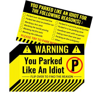 50 sheets/pack You Parked Like an Idiot parking card