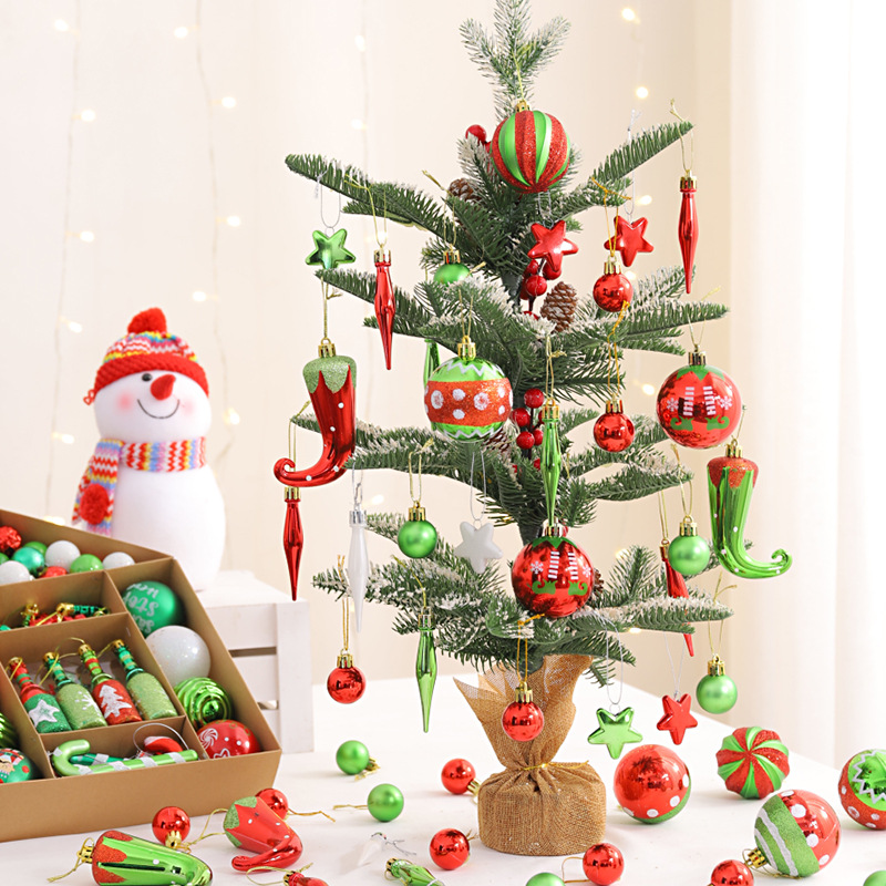 Amazon decoraciones navideñas de forma especial hueco pintado BOLA DE Navidad caja de regalo traje de árbol de Navidad decoración colgante