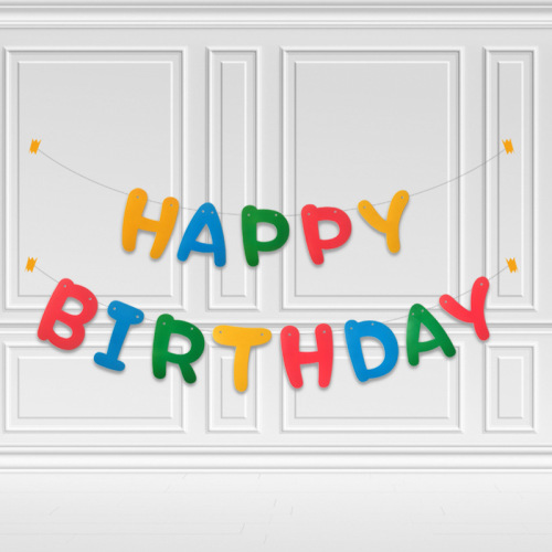 New ins color letter birthday flag baby 100-day birthday party decoration interior decoration banner flag