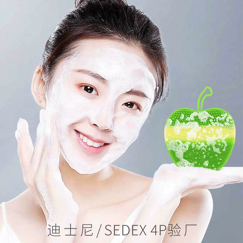 Силиконовая щетка для мытья носа Массажная для удаления черных точек и пор от прыщей для очистки лица Universal Creative Apple Finger Face Wash Brush