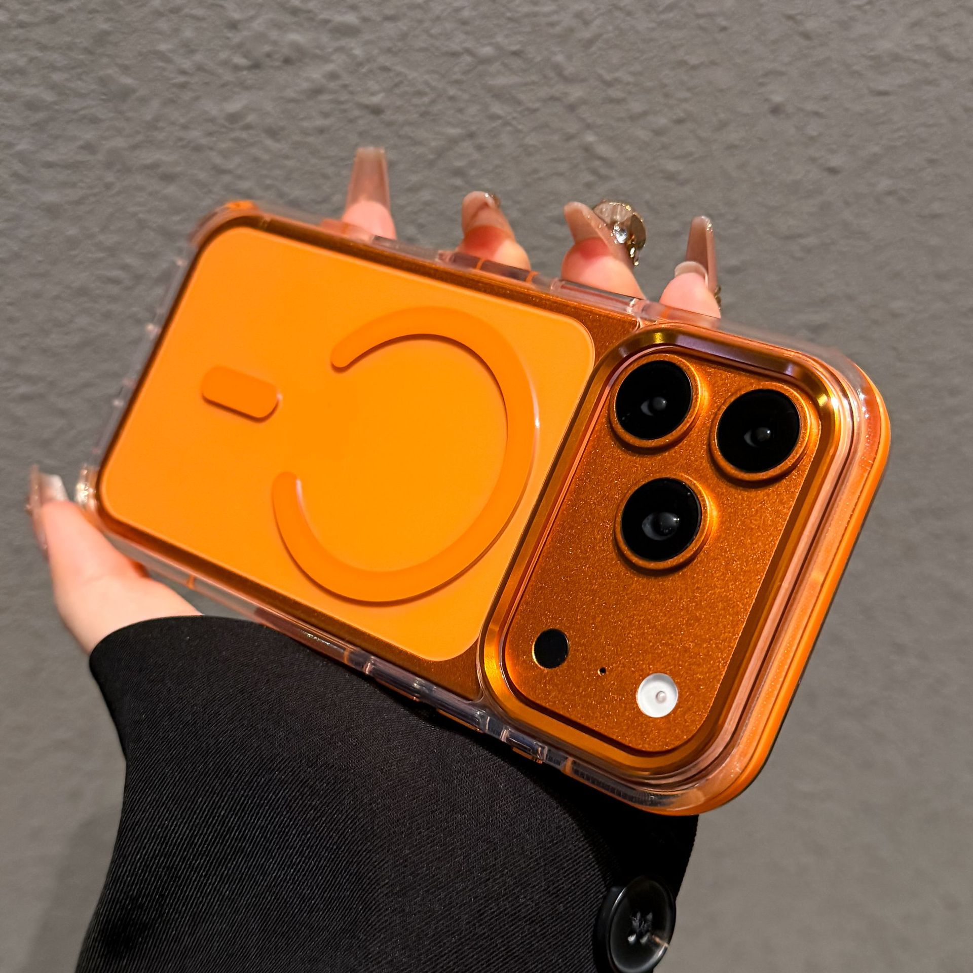 Suitable for Iphone17Promax New Mobile Phone Case Transparent Magnetic Apple 16 Metal Lens Anti-Fall Protective Cover